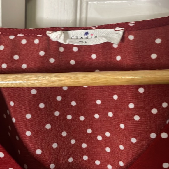Elodie Red and White Polka Dot Blouse (Corset closed back) - Picture 2 of 9